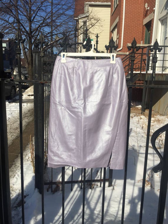 Lavender Leather Danier Skirt Size 4 Ladies