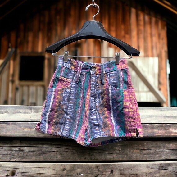 High waisted, colorful 90s shorts by Breaker Jean… - image 1