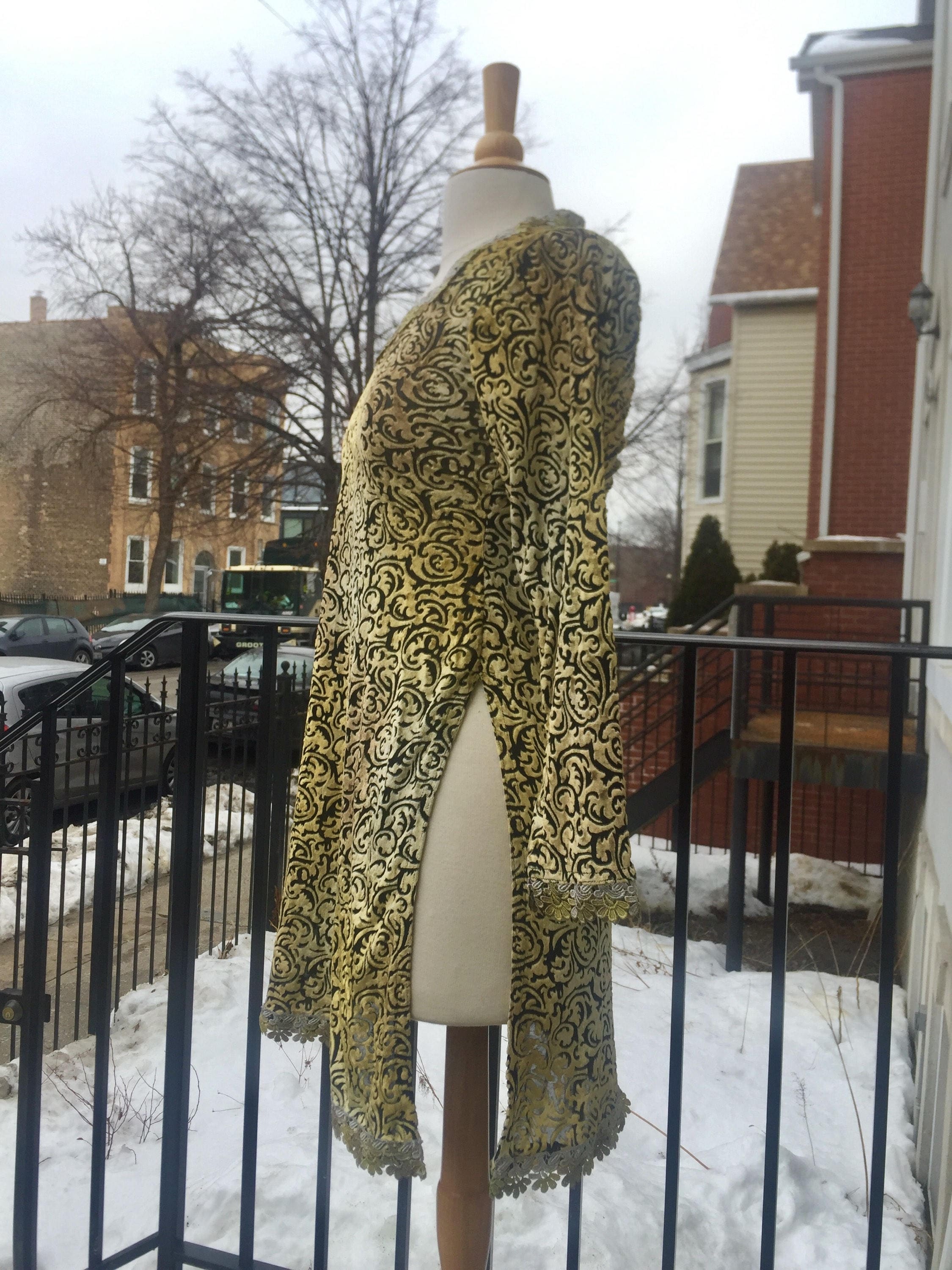 Black and Gold Brocade Velvet Semi Sheer Tunic Dress - Etsy
