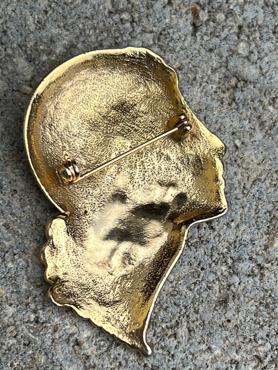 Flapper Girl Brooch Pin Art Deco 80s Gem