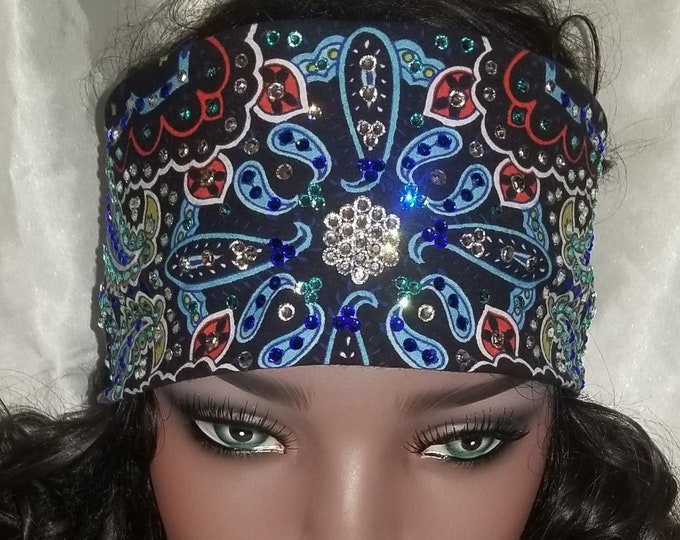 LeeAnnette Blue Indian with Dark Blue, Turquoise and Diamond Clear Swarovski Crystals (Sku4015)