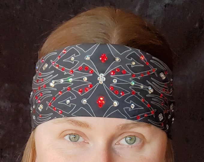 Tribal Bandana with Red and Clear Crystals (Sku1671)