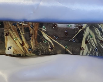 TrueTimber Camo Bandana with Brown, Black and Light Green Austrian Crystals (Sku9085)