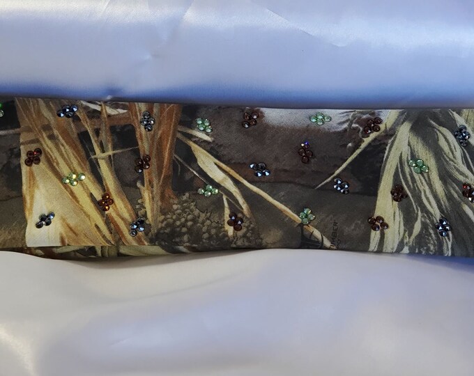 TrueTimber Camo Bandana with Brown, Black and Light Green Austrian Crystals (Sku9085)