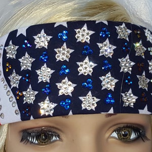LeeAnnette American Flag Bandana Over 300 Austrian crystals (Sku4014)