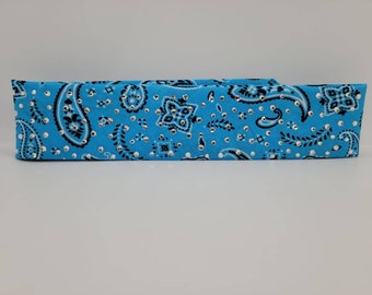 Narrow Baby Blue Scatter Paisley with Diamond Clear Austrian Crystals (Sku1456)