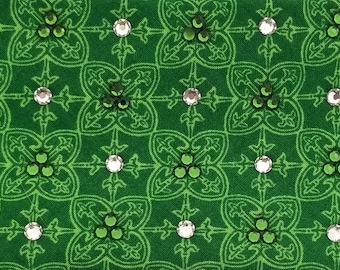 Celtic Pattern with Green and diamond Clear Austrian Crystals (Sku1114)
