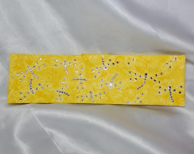 Yellow Dragonfly with Diamond Clear and Aurora Borealis Austrian Crystals (Sku1265)