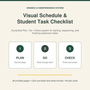 Emploi du temps visuel et liste de contrôle pour les élèves, outils de fonctions exécutives modifiables, enseignement spécialisé, niveaux 3 à 5