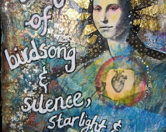 Our Lady of Birdsong and Silence, Starlight and Deep Darkness, art card or print, Sophia Rosenberg