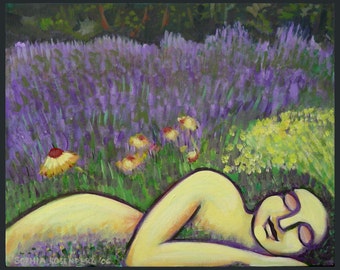 Lavender Bed, Sophia Rosenberg art card or print