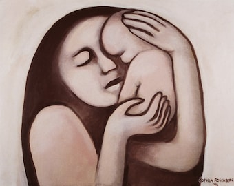 Mother and Child, Sophia Rosenberg art,  card or print