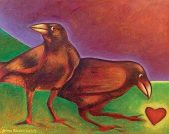 A Couple of Ravens, Sophia Rosenberg art, card or print
