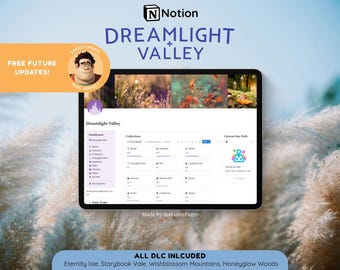 Dreamlight Valley Notion Planner,  All-in-One DDV Guide, Lates Update: Pixel Perfect
