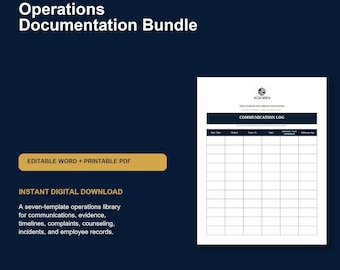 Operations Documentation Bundle | 7 Editable Business Templates