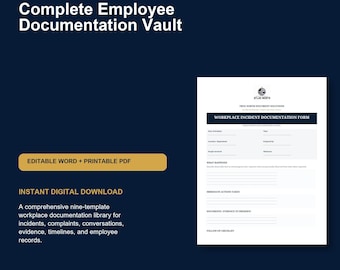 Employee Documentation Vault | 9 Editable Workplace HR Templates