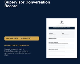 Supervisor Conversation Record | Employee Meeting Notes Template