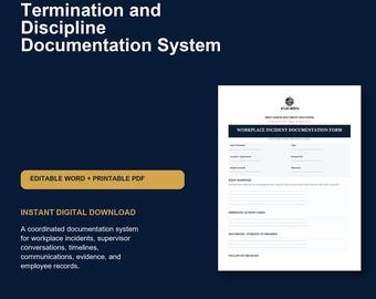 Employee Discipline Documentation System | 7 Editable HR Templates