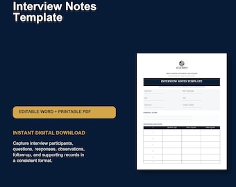 Interview Notes Template | Editable Investigation Record Form
