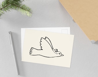 Cartolina artistica "Salva ogni bambino con l'uccello"