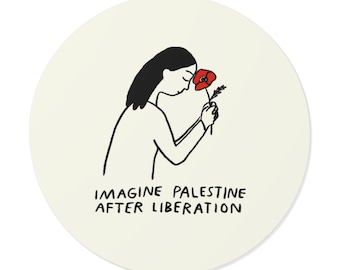Adesivi rotondi in vinile "Immagina la Palestina dopo la liberazione"