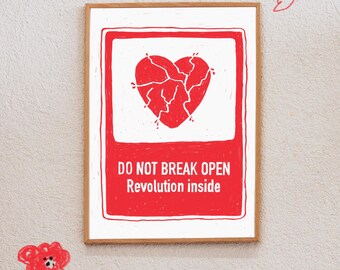 Poster "Broken Heart Revolution" da appendere al muro.