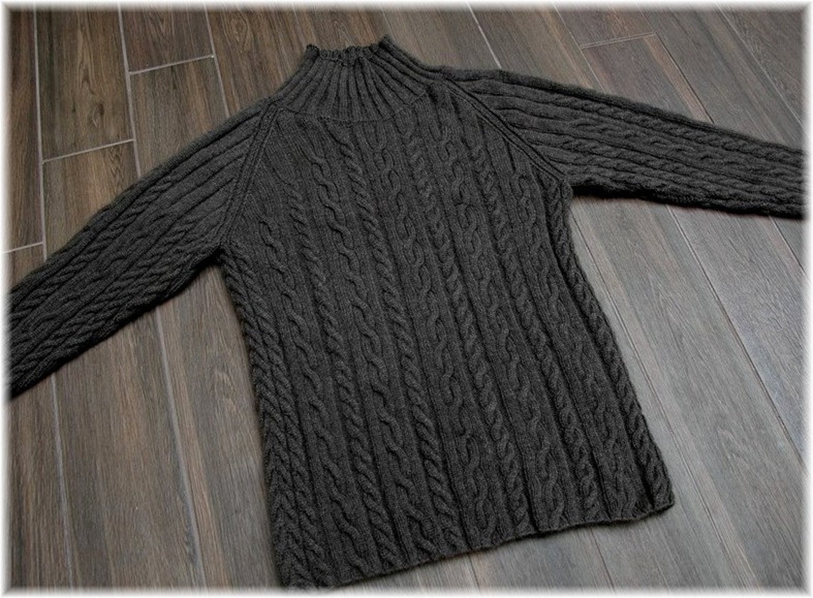 Qiviut Sweater for Men or Women whistler Mountain, Hand Knit under Down