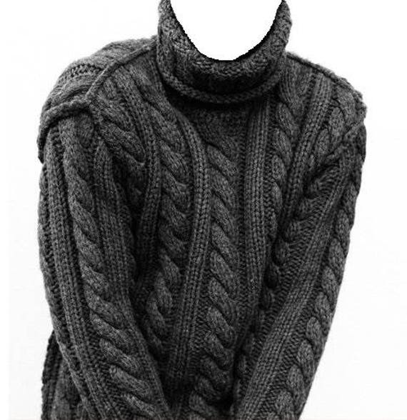 Pure Cashmere Sweater for Men, Hand Knit in Soft Cashmere With Cables and Turtle  Neck MADE TO ORDER 