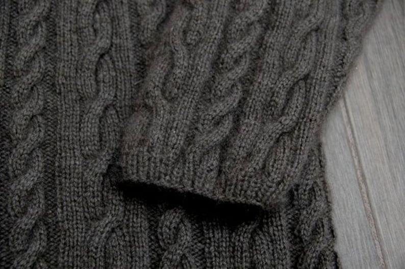 Qiviut Sweater for Men or Women whistler Mountain, Hand Knit under Down