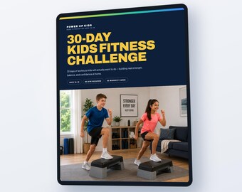 30 Day Kids Fitness Challenge, Daily Routine Chart & Printable Workout Plan for Ages 10-18, Progressive Levels