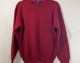 Charter Club Angora Lambswool Crewneck Men's Sweater Sz Medium Red Vintage