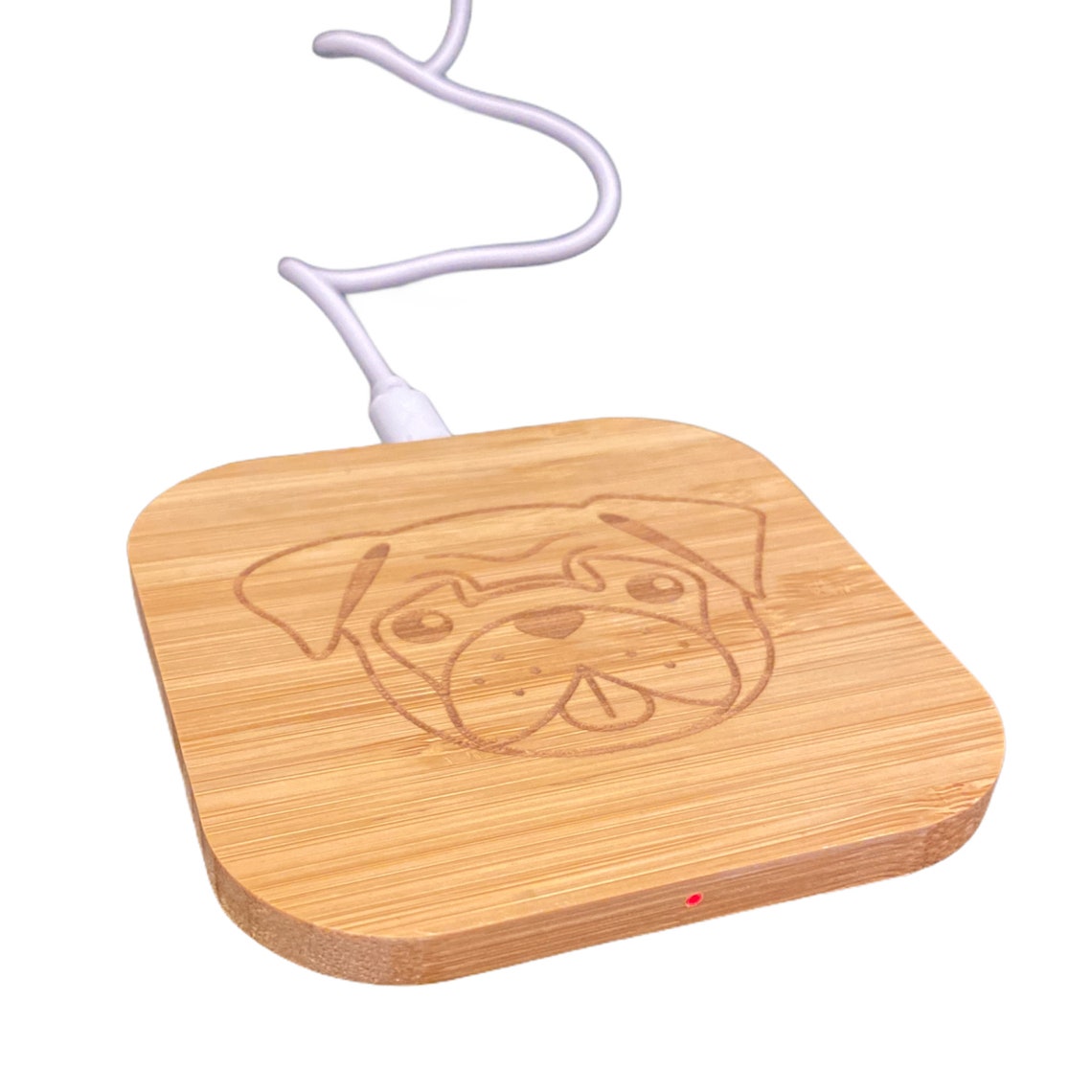 Pug Gift Pug Lovers Wireless Phone Charger W/ Pug Art Etsy