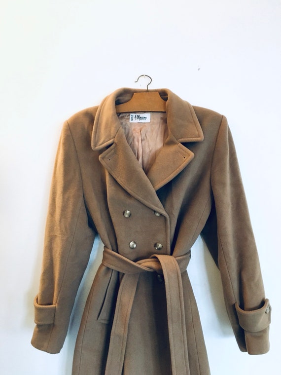 Vintage beige wool mohair angora winter coat
