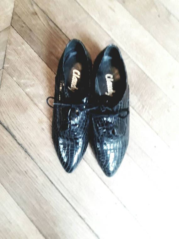 Vintage black leather shoes | Etsy