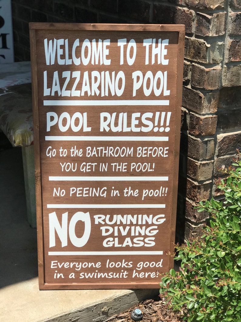 Pool rules pool sign outdoor sign Etsy