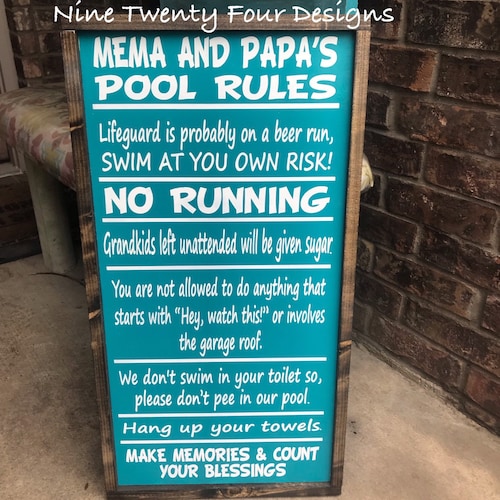 Custom Swimming Pool Rules Sign 13 X 15 outdoor Etsy