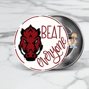 Razorback Game Day Button: UARK Arkansas College Football Accessories