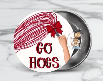 UARK Game Day Button: Go Hogs Fußball Accessoires