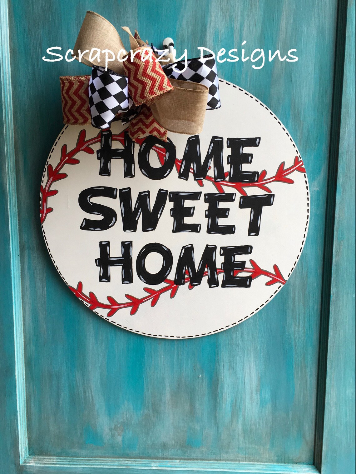 Softball hanger baseball wood door hanger sport door Etsy