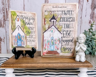Hymnal Christian Decor: Boho Farmhouse Sign