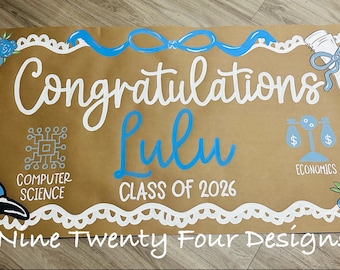 Hand-Painted Event Banner: Custom Wedding, Shower, Graduation Decor