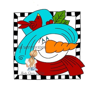 Digital template, snowman door hanger, winter door hanger, snowman