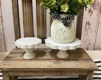 Mini wooden risers, cupcake stands, tiered tray risers. white, black, stained