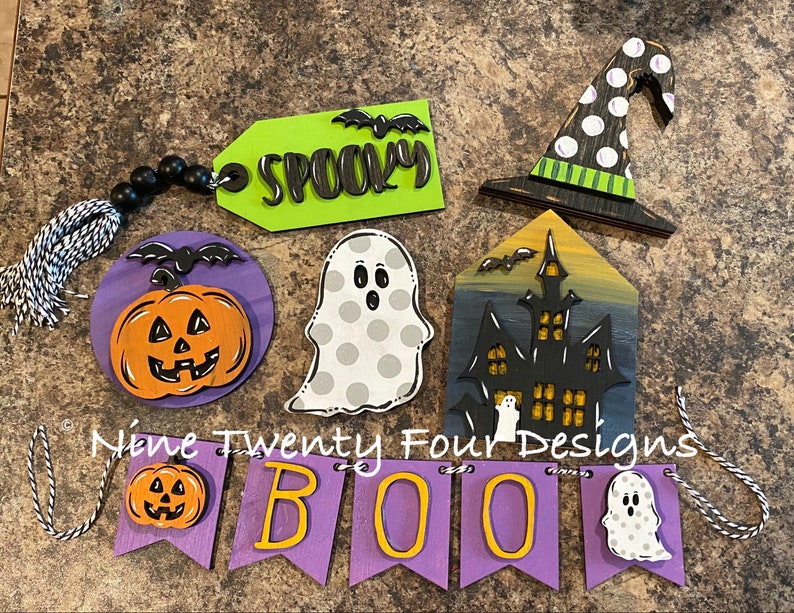 DIY Halloween Tiered Tray Set Paint Yourself Kit Etsy