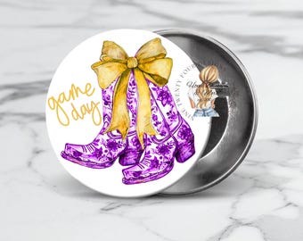 Game Day Buttons: Purple & Yellow College Football Accessories