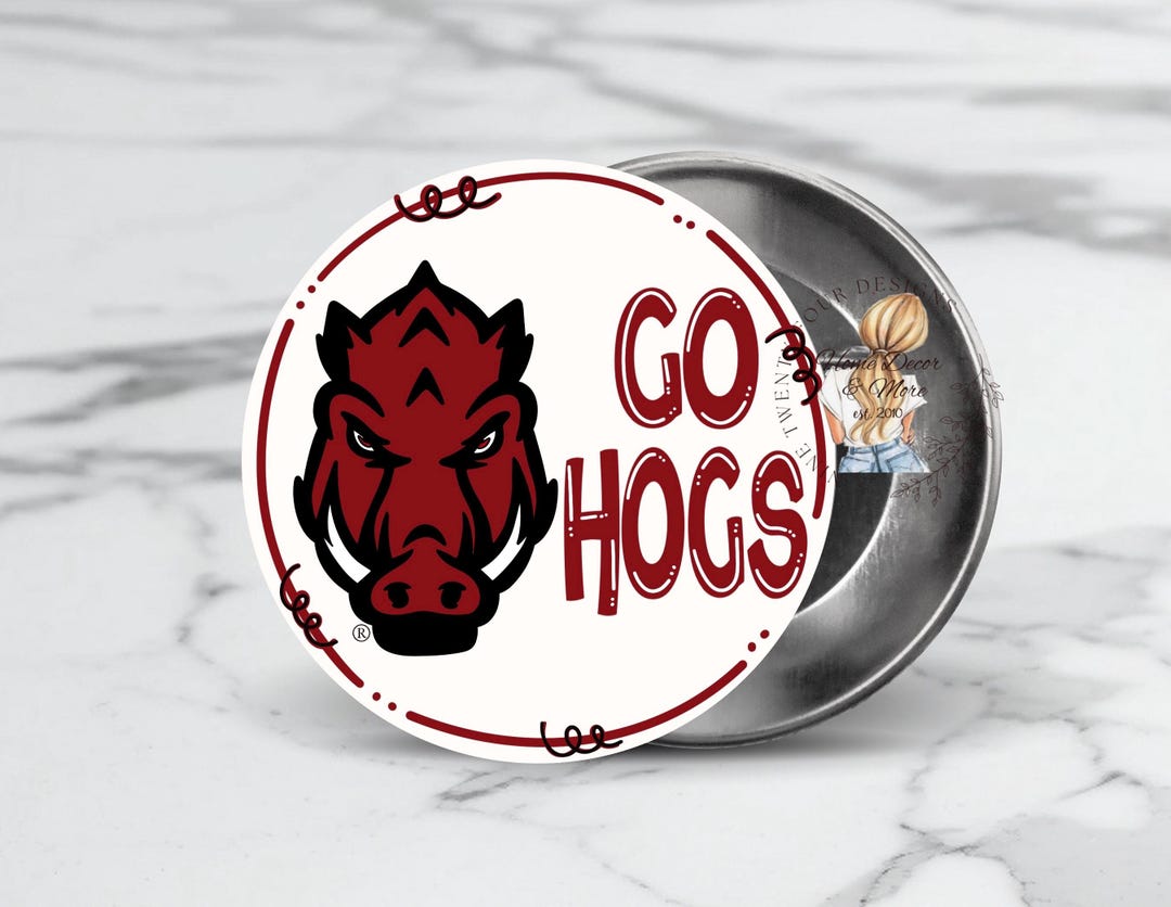 Let's Go Hogs Razorbacks Go Hogs Game Day Button: UARK Razorbacks Accessories - Etsy