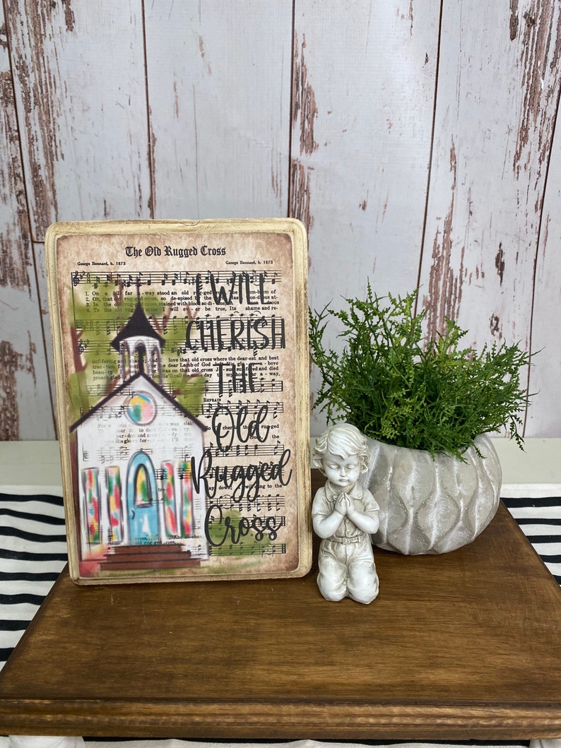 Hymnal Christian Decor: Boho Farmhouse Sign image 4