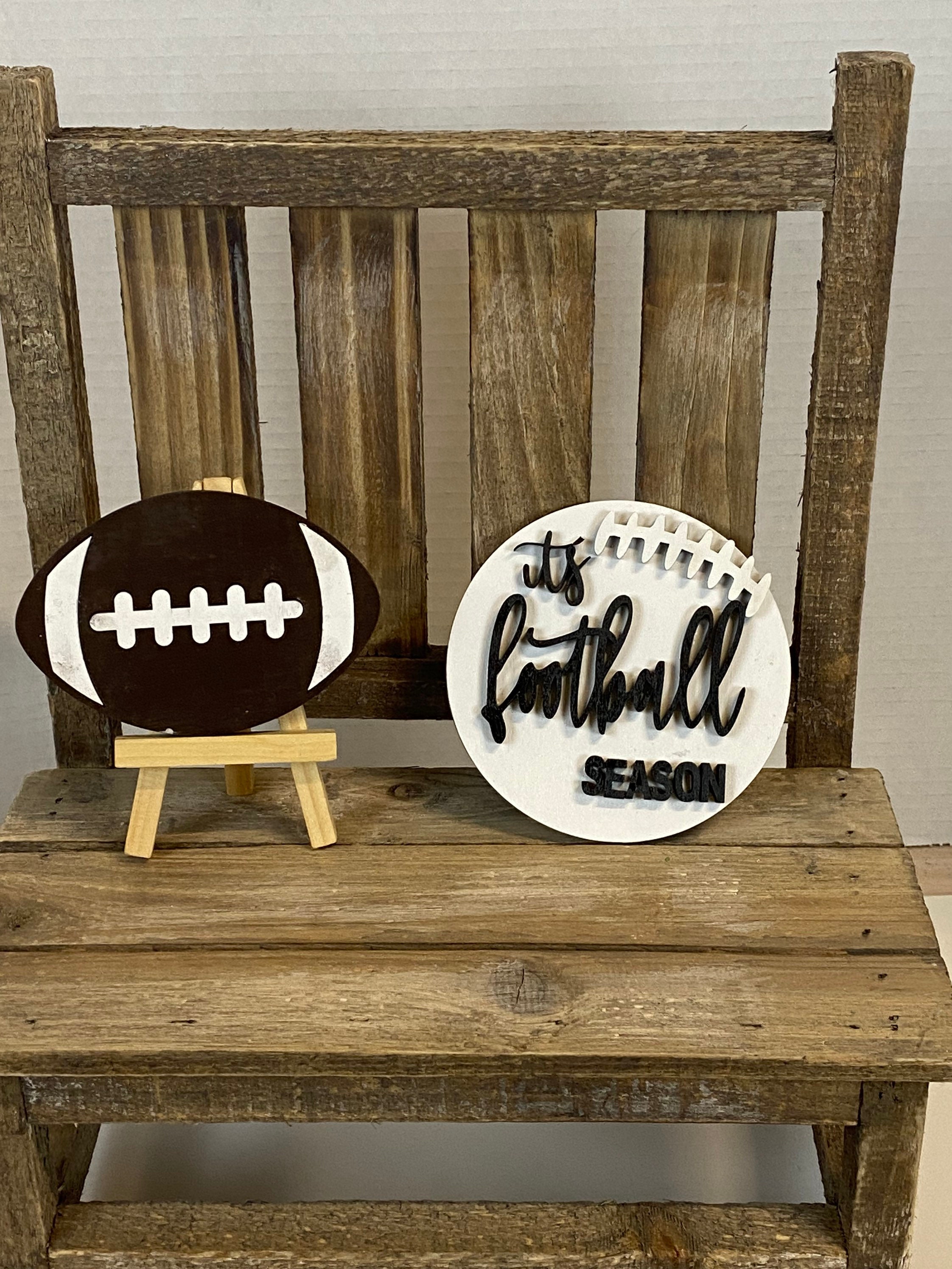 football tiered  tray decor/football decor/football signs/tiered tray signs/football tiered tray/Football decor/Football tray decor