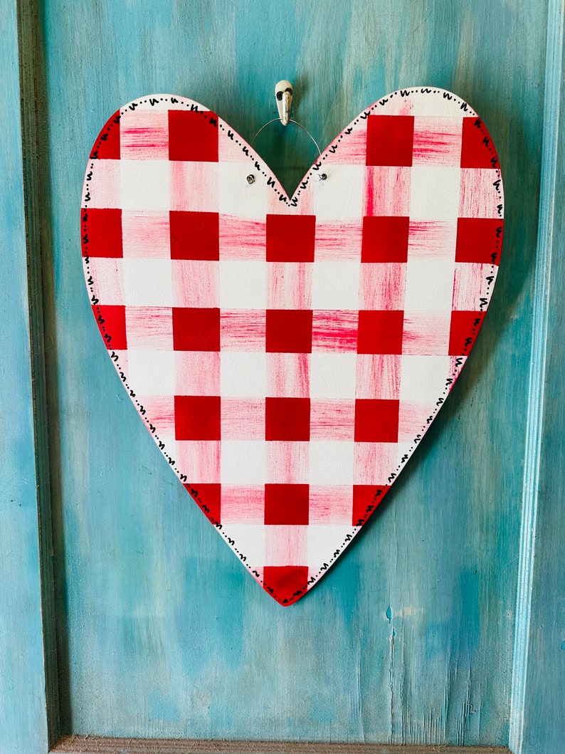 Single Heart Door Hanger, Valentine's Door Hanger, Valentine's Decor, Valentine's, Holiday Decor, Hearts, Wood Door Hanger, Door Hanger image 1