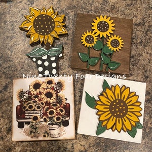 Sunflower Tiered Tray Fall Tiered Tray Set Fall Tiered Tray - Etsy